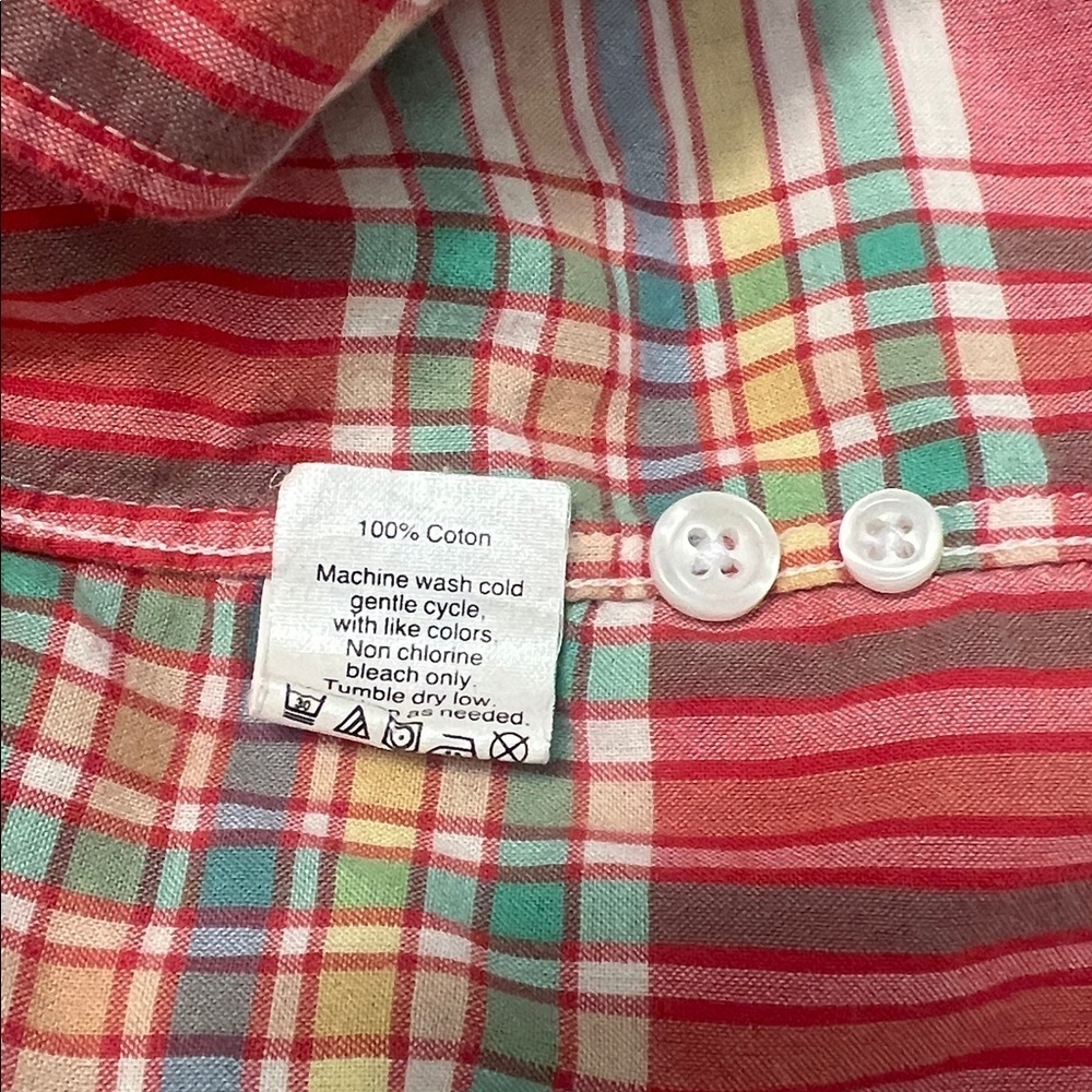 J. Crew Factory Red Plaid Casual Button Down Shirt 👔 - Picture 5 of 6